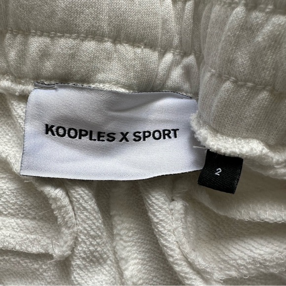 The Kooples Sweatpants Kooples x Sport Ecru Joggers Stretch Waist Logo Trim 2 - Picture 8 of 11